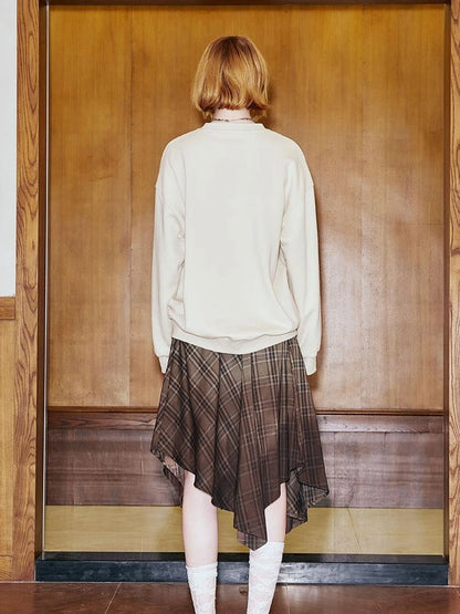 Tennis Shell Hand Drawn Slim Fit Fall Cotton Sweatshirt