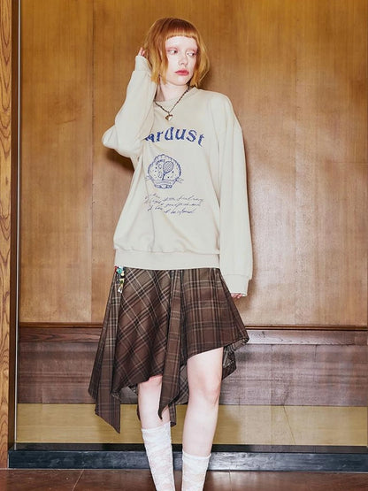 Tennis Shell Hand Drawn Slim Fit Fall Cotton Sweatshirt