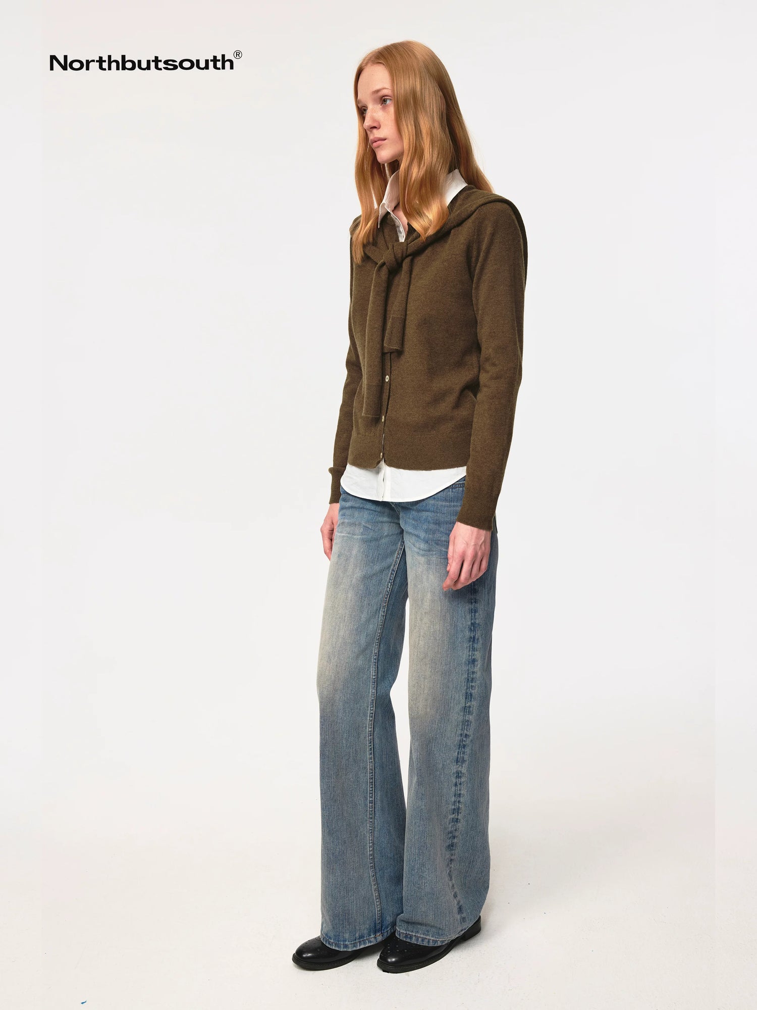 Textured Crease Low Rise Relaxed Jeans