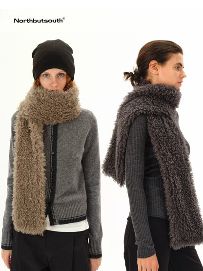 Textured Curly Teddy Plush Faux Fur Women&