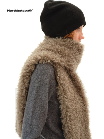 Textured Curly Teddy Plush Faux Fur Women&