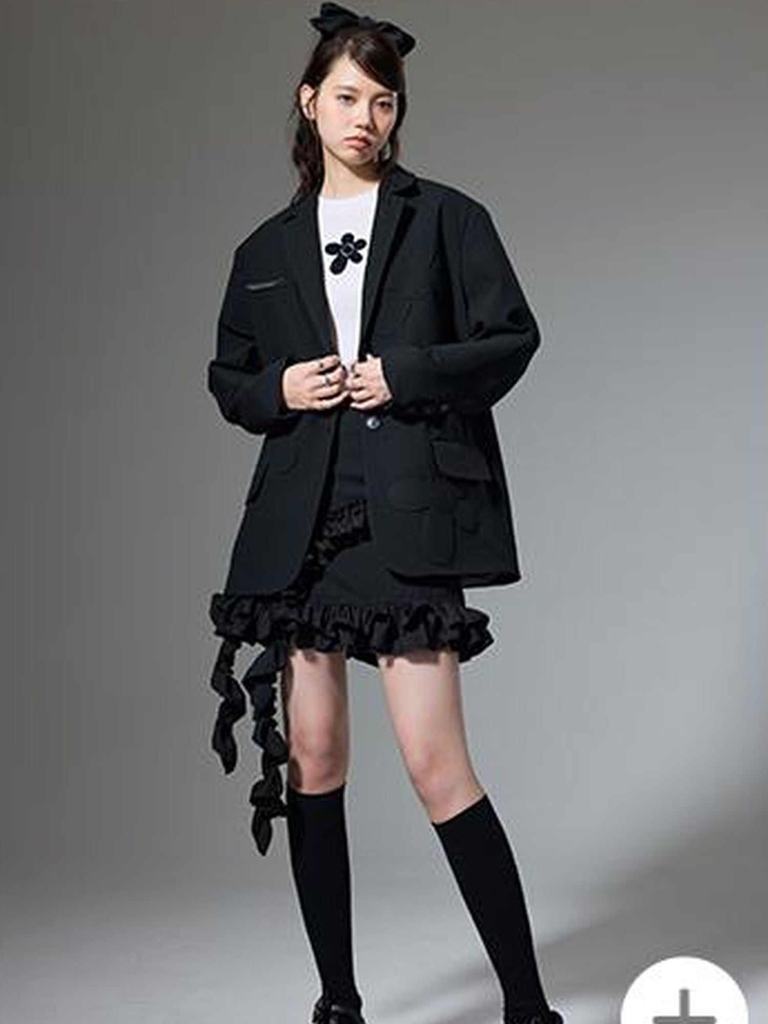 DIDDI MODA Textured Floral Blazer Spring Structured Jacket