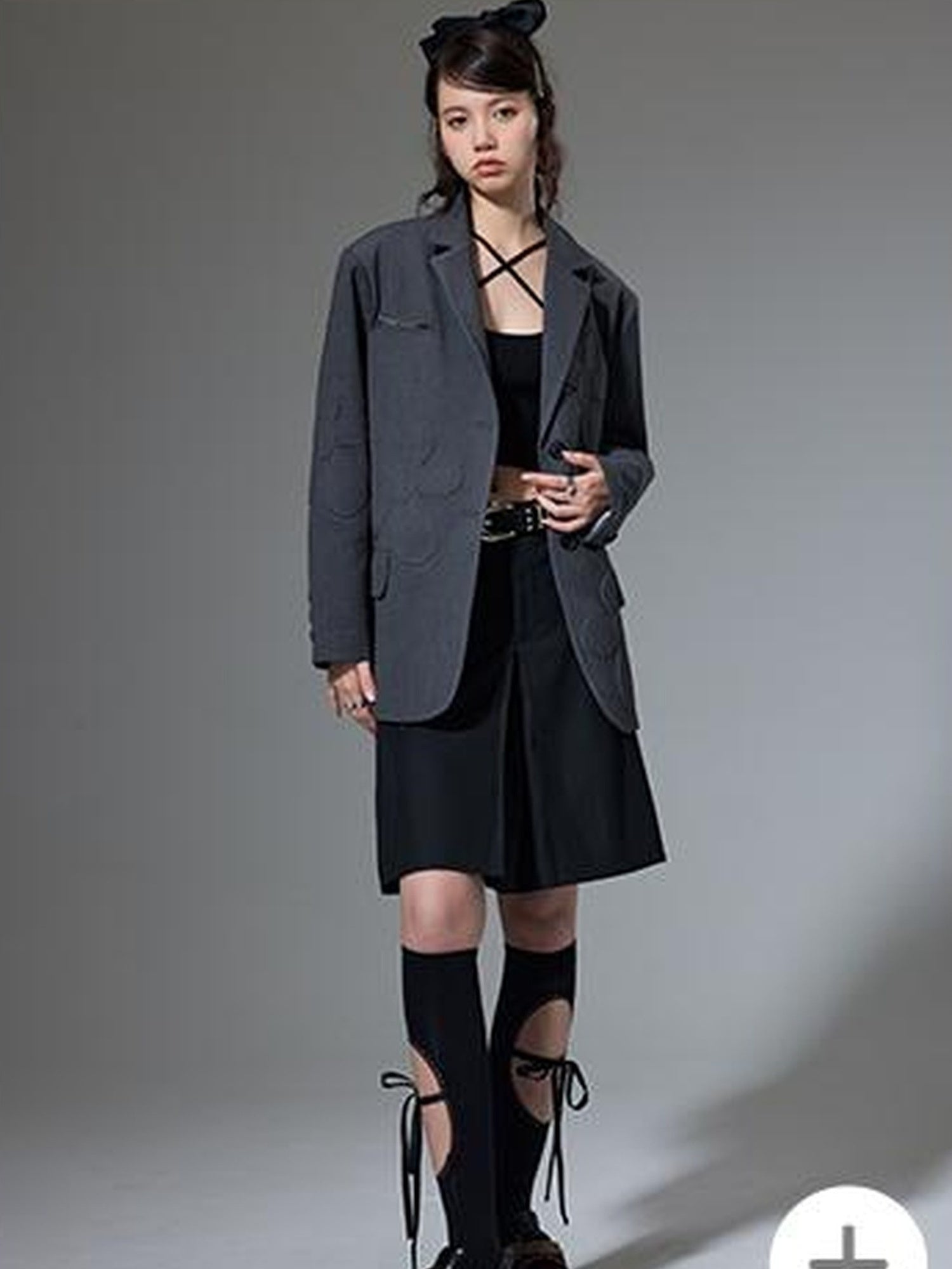 DIDDI MODA Textured Floral Blazer Spring Structured Jacket