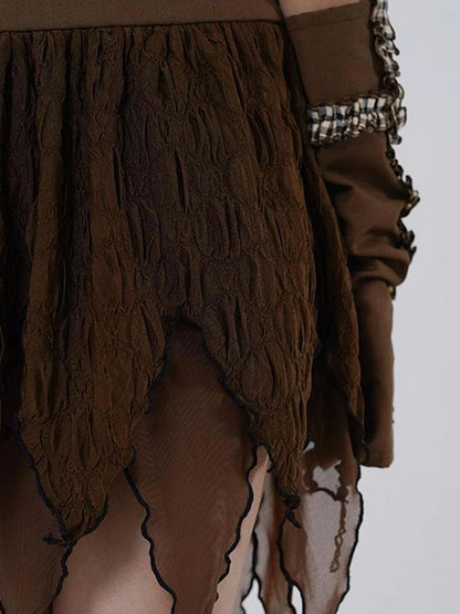 Textured Sensual Slit Dress