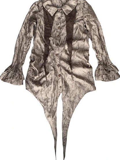 Textured Sleeve Versatile Shirt Dress