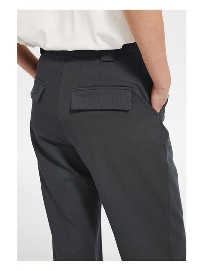 Textured Straight-Leg Trousers in Custom-Woven Fabric