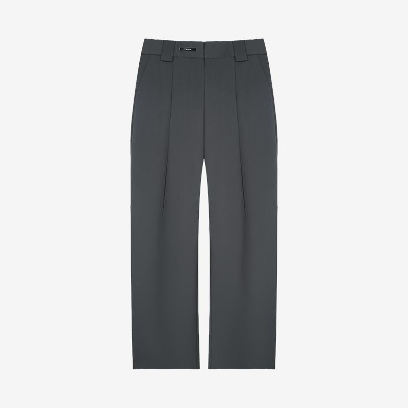 Textured Straight-Leg Trousers in Custom-Woven Fabric