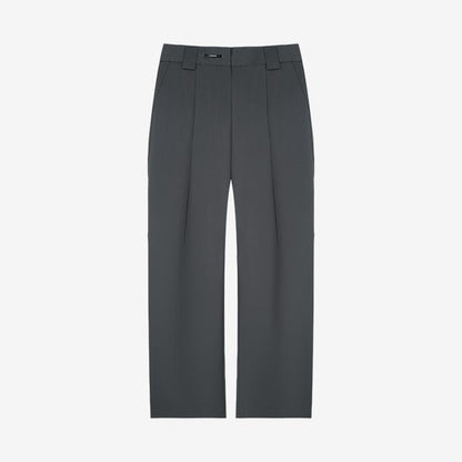 Textured Straight-Leg Trousers in Custom-Woven Fabric