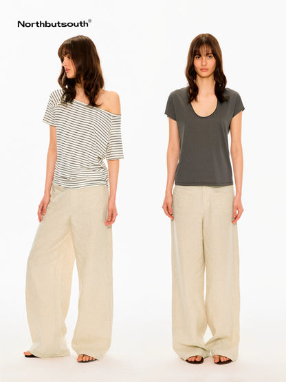 Textured Waistless Mid Low Rise Square Pocket Women&