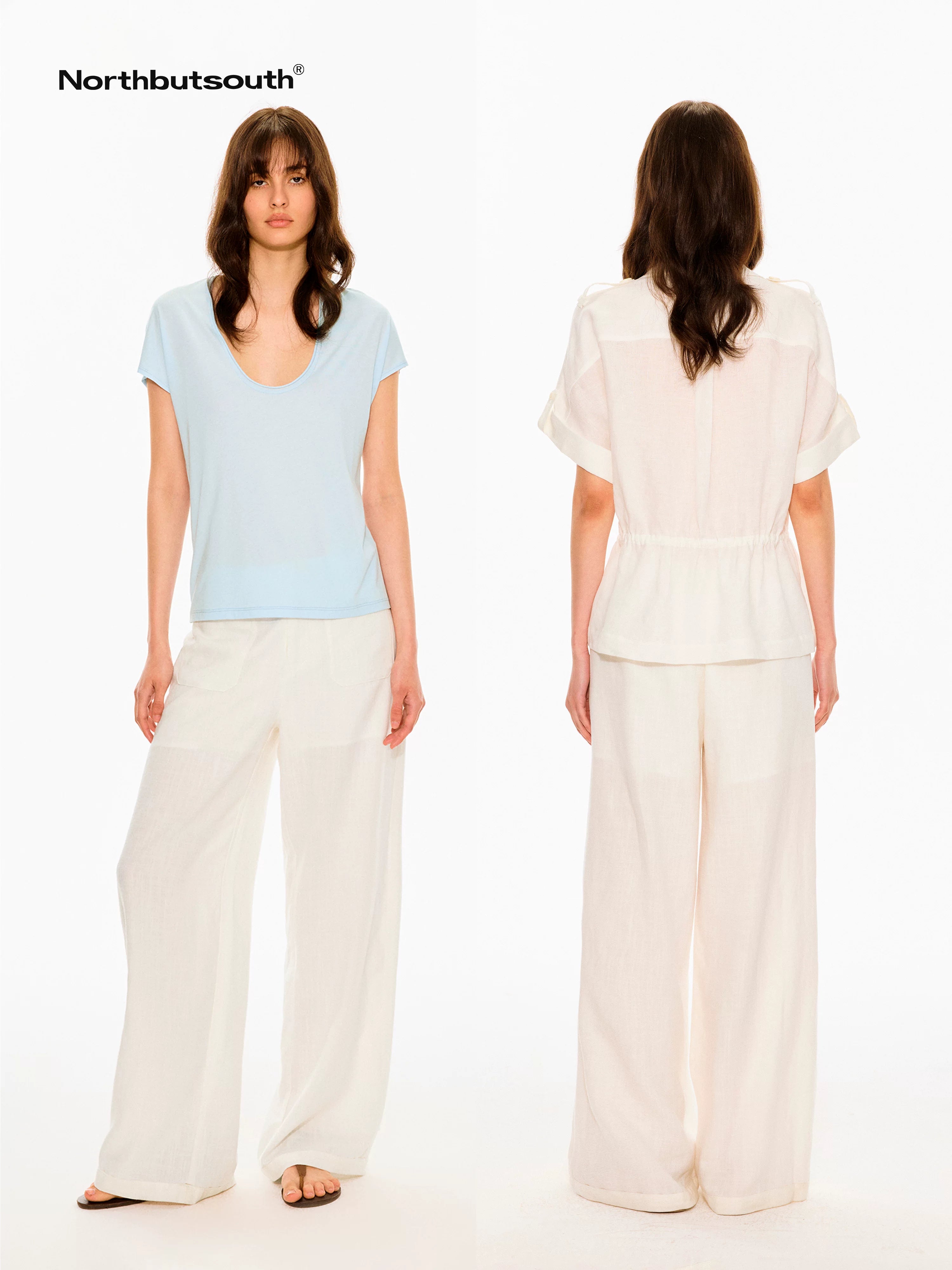 Textured Waistless Mid Low Rise Square Pocket Women&