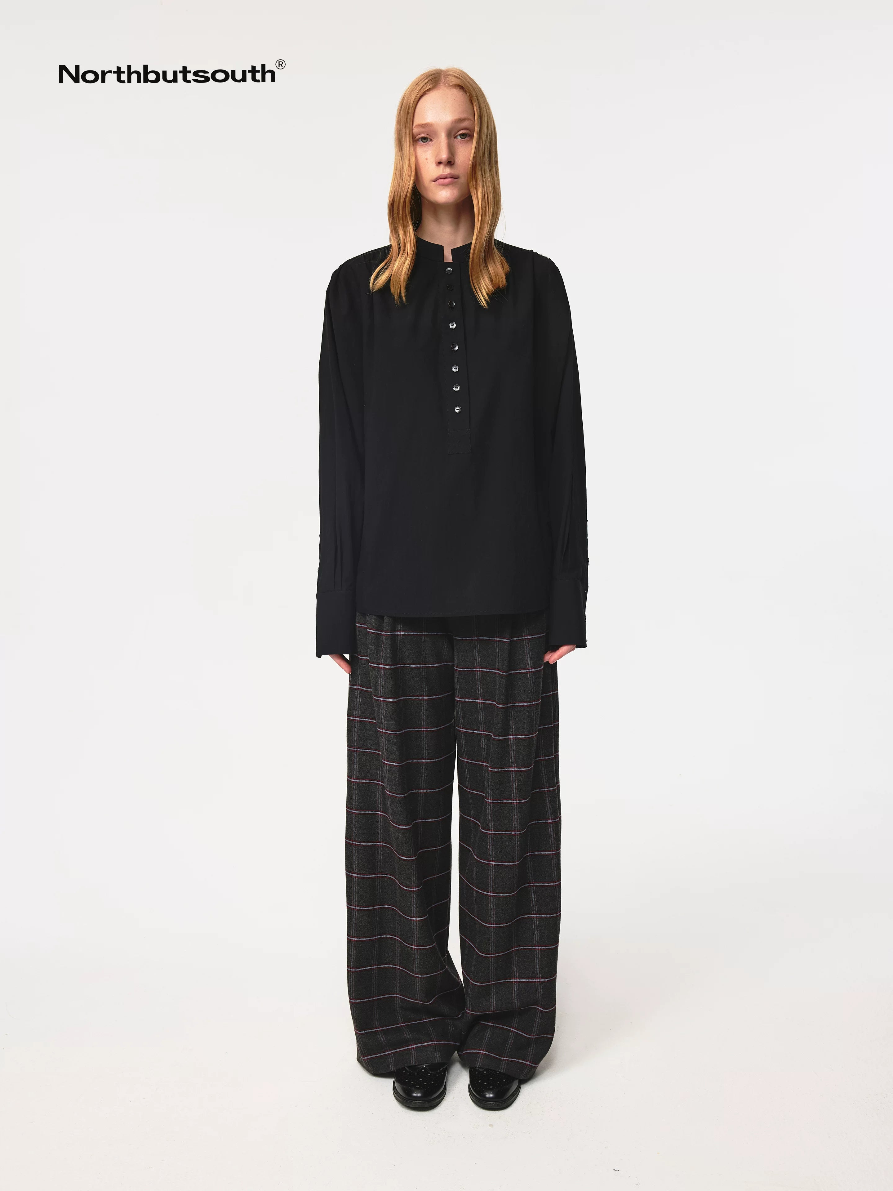 Textured Washed Relaxed Fit Shirt With Floral Button Detail