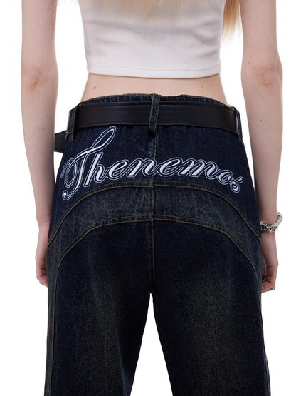 The NeverMore American Retro Distressed Dark Wash Women&