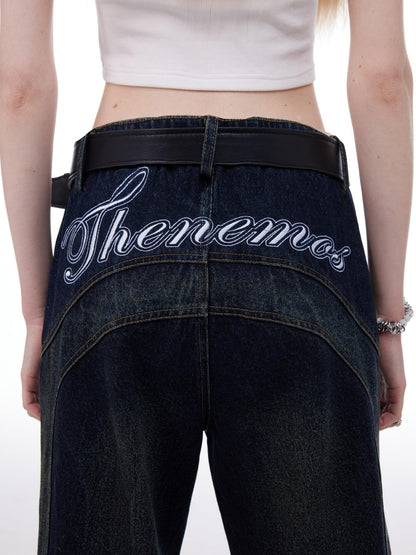 The NeverMore American Retro Distressed Dark Wash Women&