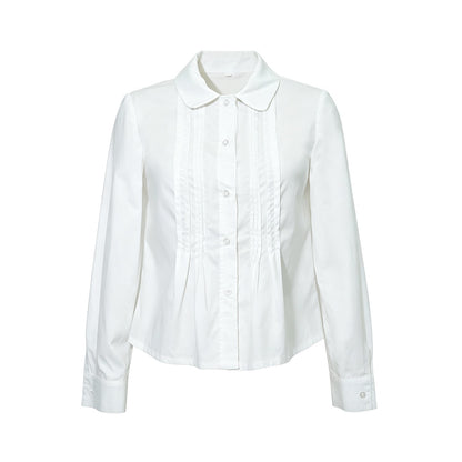 The_NeverMore_Casual_Doll_Collar_Accordion_Pleated_Button_A_Line_Sleeve_Tencel_Cotton_Women&