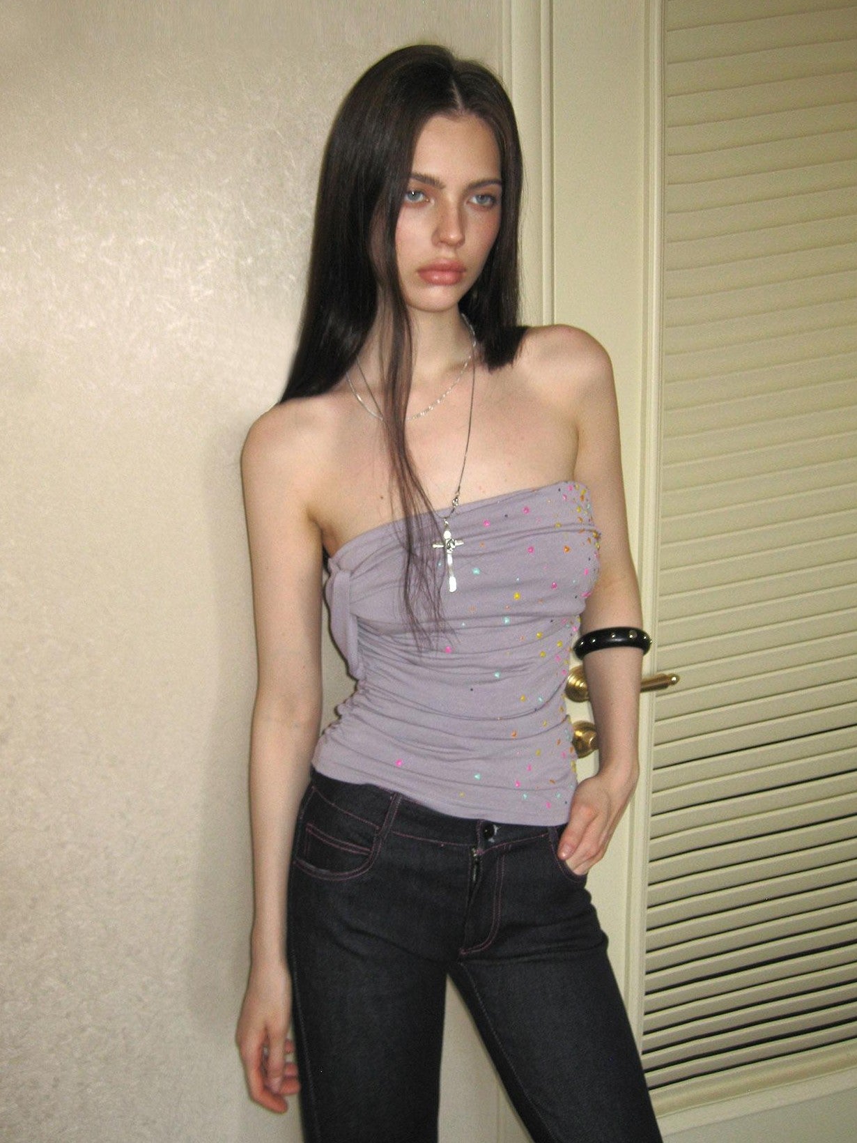 The NeverMore Contrast Topstitching Vintage Slim Women&