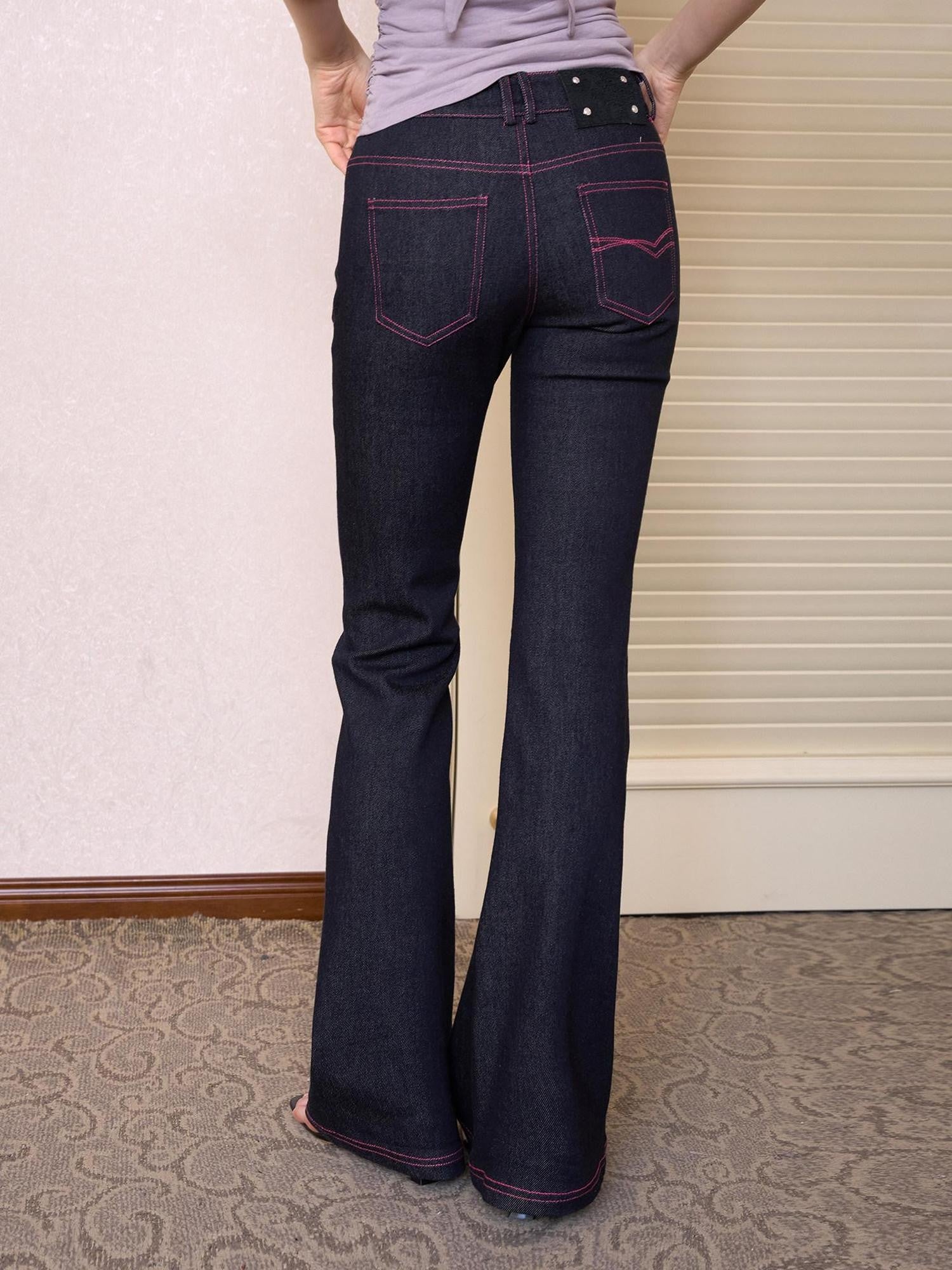 The NeverMore Contrast Topstitching Vintage Slim Women&