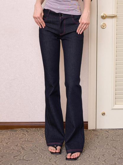 The NeverMore Contrast Topstitching Vintage Slim Women&