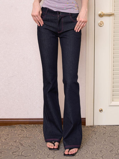 The NeverMore Contrast Topstitching Vintage Slim Women&