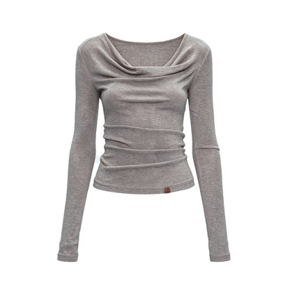 The_NeverMore_Cowl_Neck_Draped_Waist_Knit_Loose_Fit_Women&