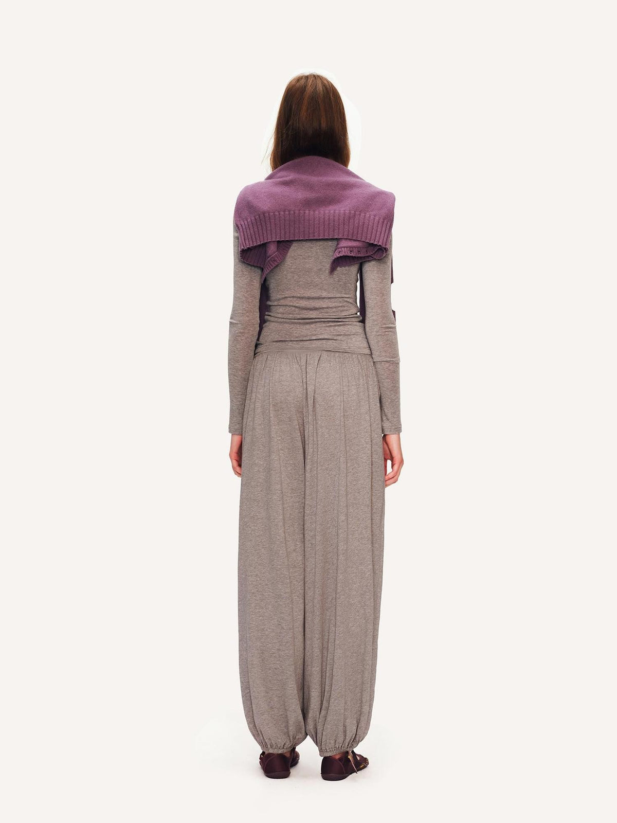 The NeverMore Cowl Neck Draped Waist Knit Loose Fit Women&