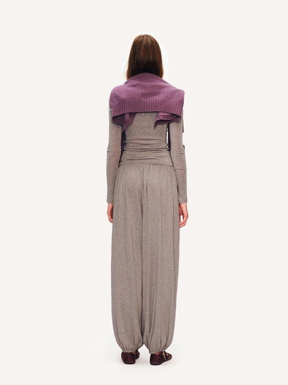The NeverMore Cowl Neck Draped Waist Knit Loose Fit Women&