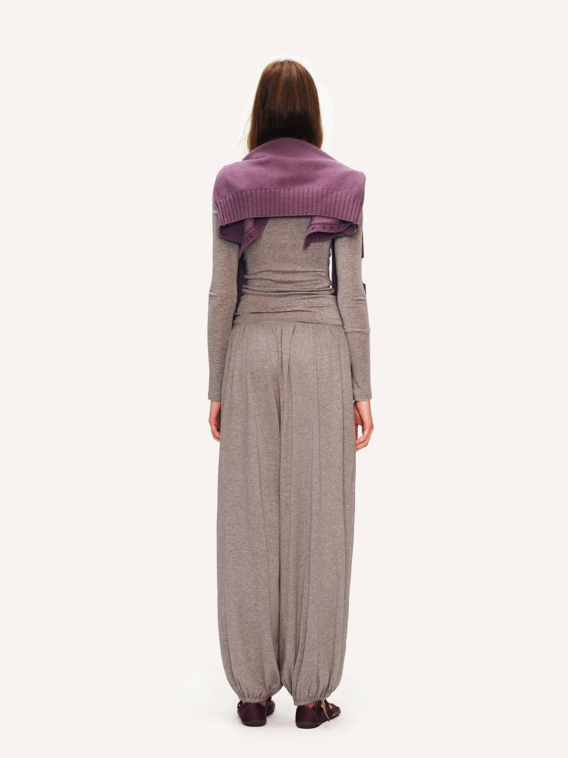 The NeverMore Cowl Neck Draped Waist Knit Loose Fit Women&