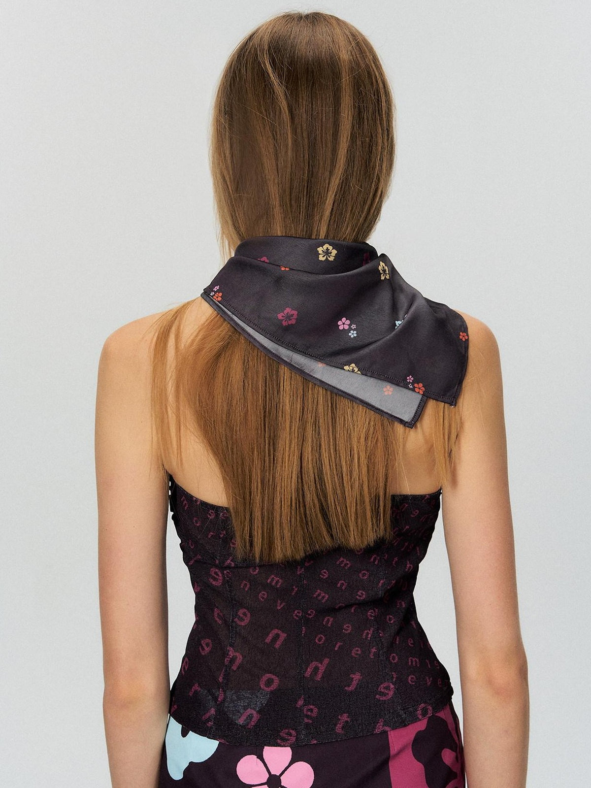 The NeverMore Deep Purple Cropped Printed Slim Fit Vintage Women&