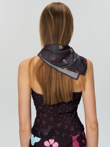 The NeverMore Deep Purple Cropped Printed Slim Fit Vintage Women&