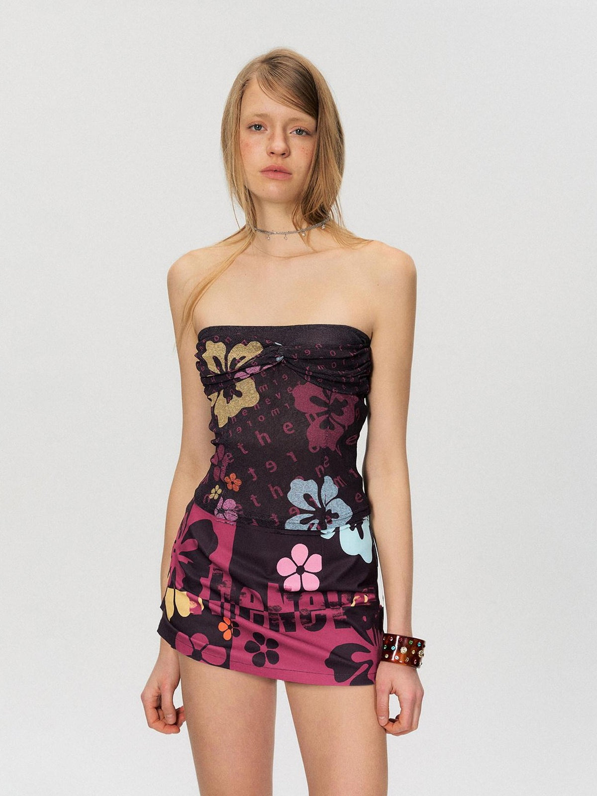 The NeverMore Deep Purple Cropped Printed Slim Fit Vintage Women&
