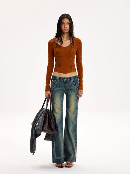 The NeverMore Distressed Lace Asymmetric Hem Slim Fit Women&