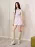 The NeverMore French Double Buttons Tailored One Shoulder Women&