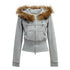 The_NeverMore_Fur_Trim_Double_Zip_Cinched_Waist_Women&