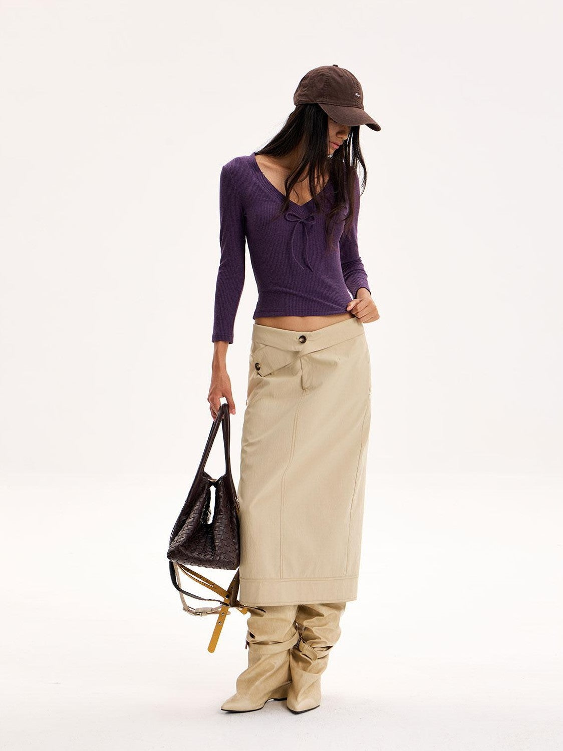 The NeverMore High Waist Straight Lace Up Cotton Women&