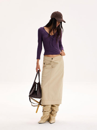 The NeverMore High Waist Straight Lace Up Cotton Women&