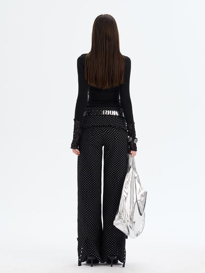 The NeverMore Lace Trim Turtleneck Knit Slim Fit Women&