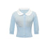 The_NeverMore_Light_Blue_Cutout_Color_Block_Three_Quarter_Sleeve_Cropped_Women&