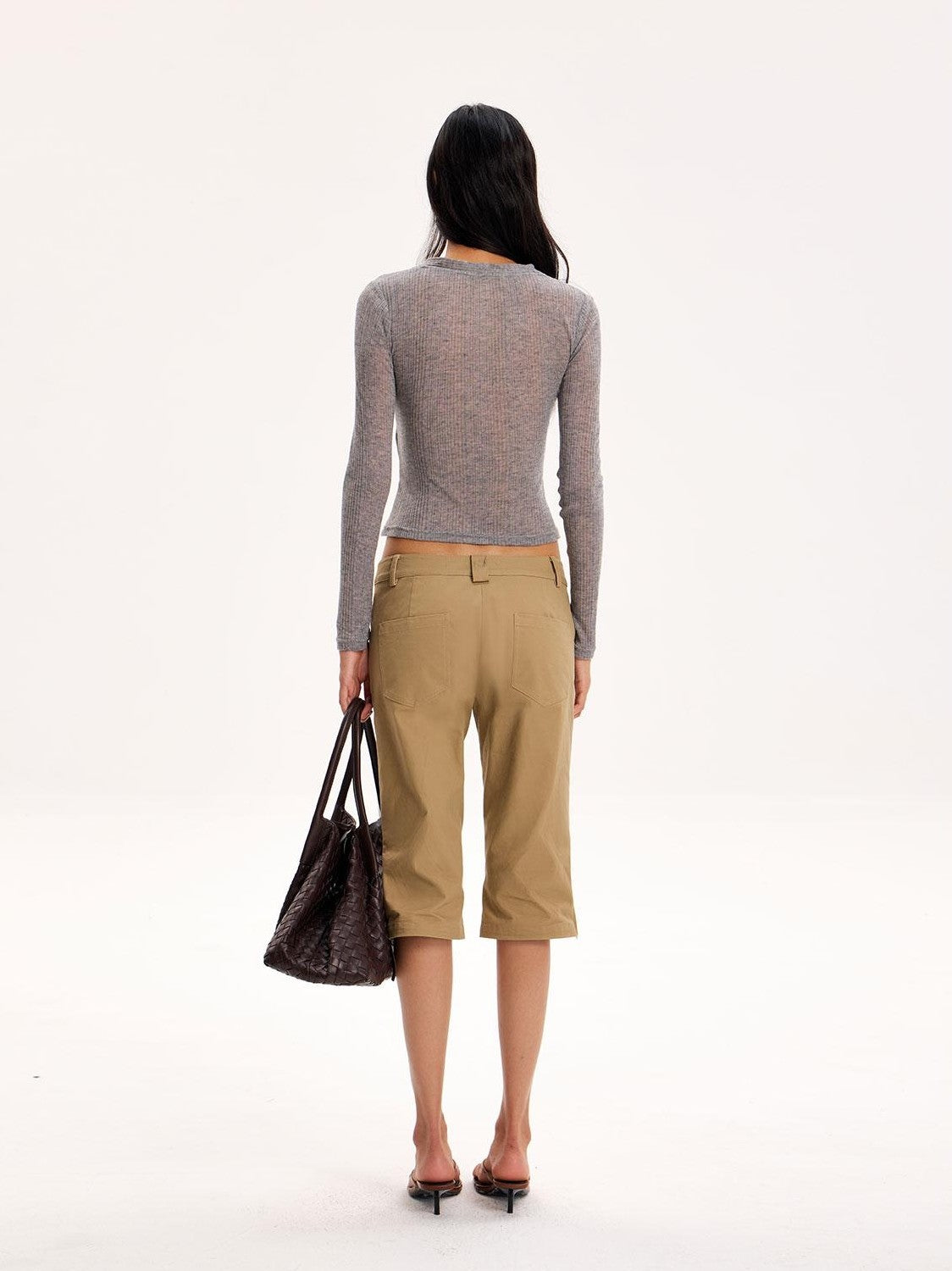 The NeverMore Minimalist Low Rise Straight Leg Cotton Women&