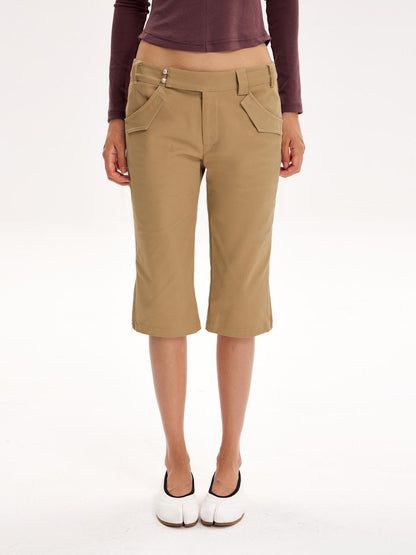 The NeverMore Minimalist Low Rise Straight Leg Cotton Women&