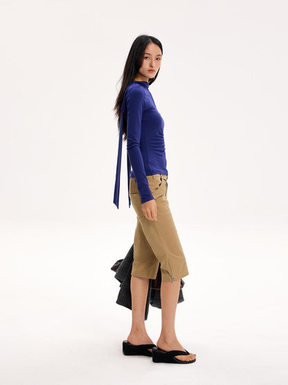 The NeverMore Minimalist Low Rise Straight Leg Cotton Women&