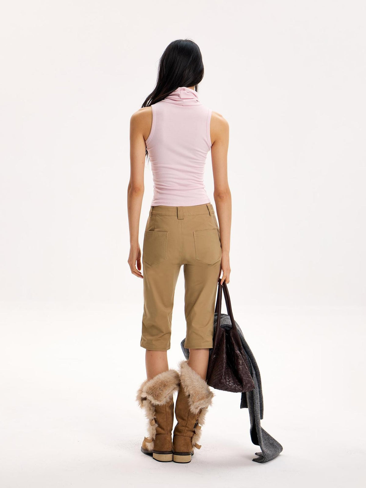 The NeverMore Minimalist Low Rise Straight Leg Cotton Women&