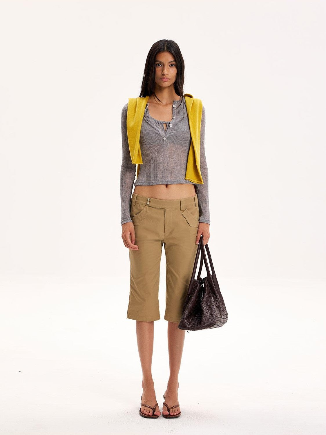 The NeverMore Minimalist Low Rise Straight Leg Cotton Women&