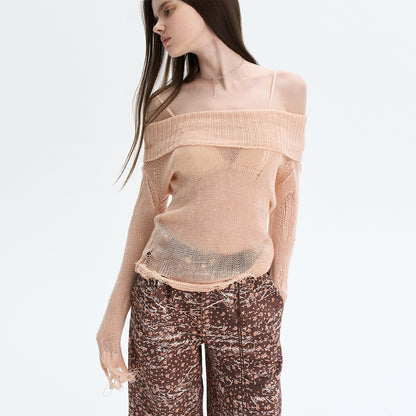 The_NeverMore_Peach_Pink_Sequin_Cutout_Slouchy_Knit_Women&