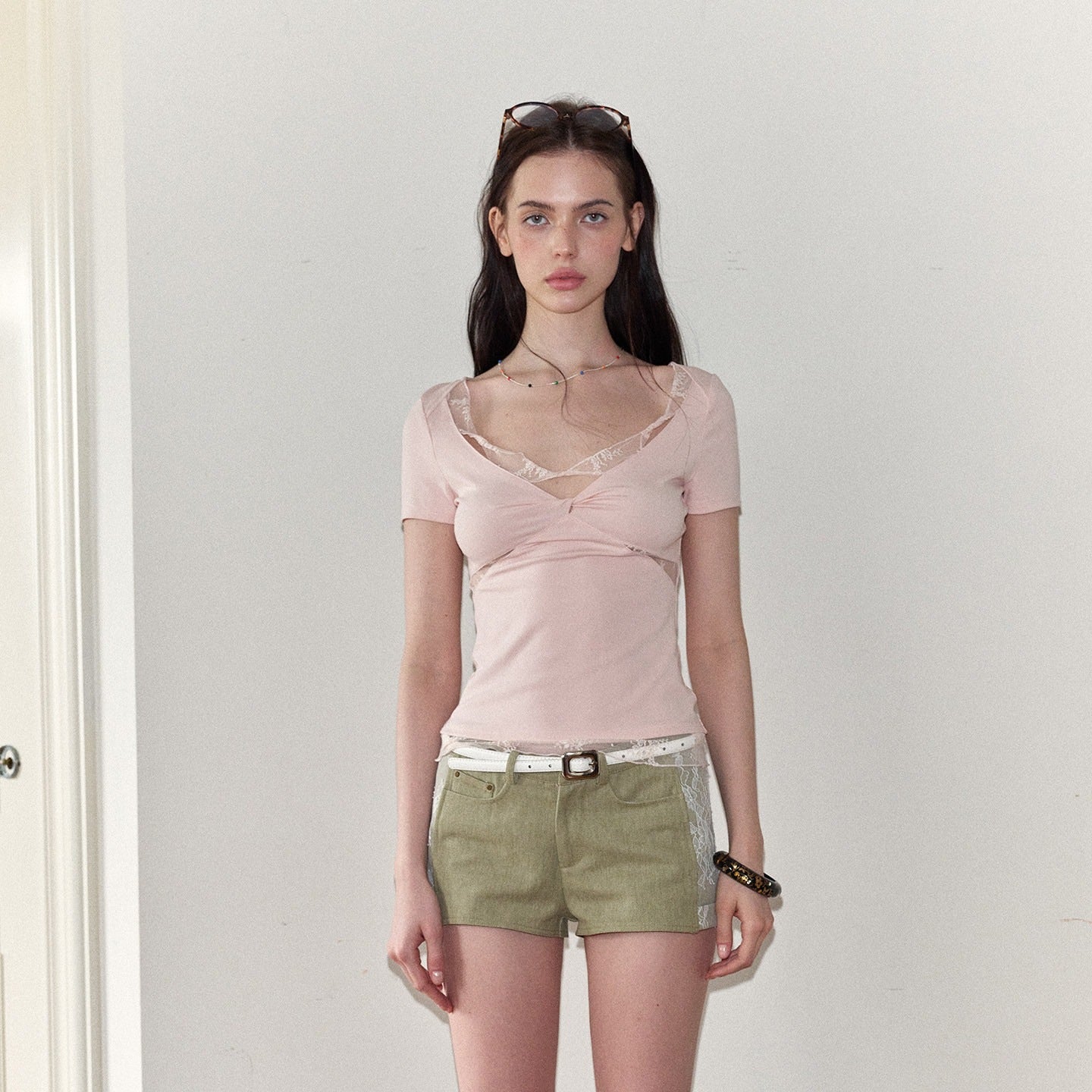 The_NeverMore_Pink_Lace_Spliced_Slim_Fit_Women&