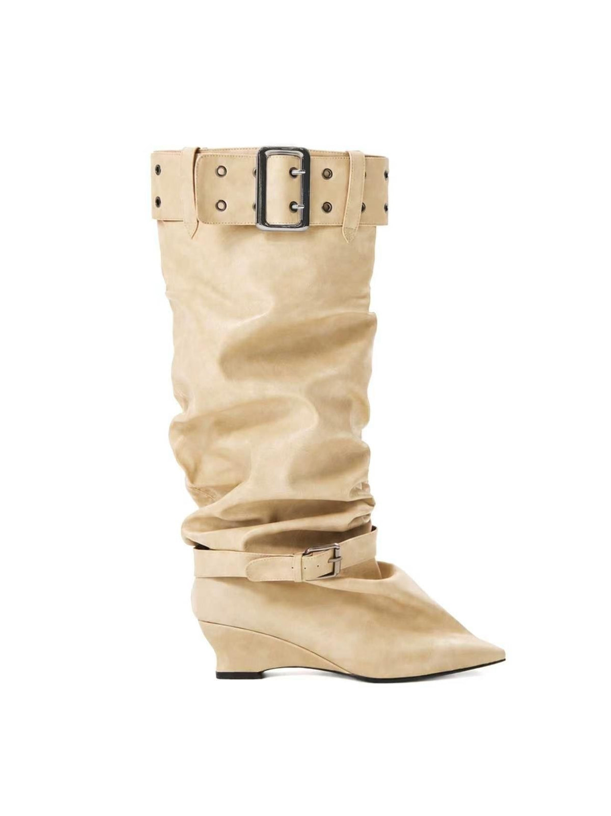 The_NeverMore_Pointed_Toe_Rivet_Ruched_Chunky_Heel_Women&