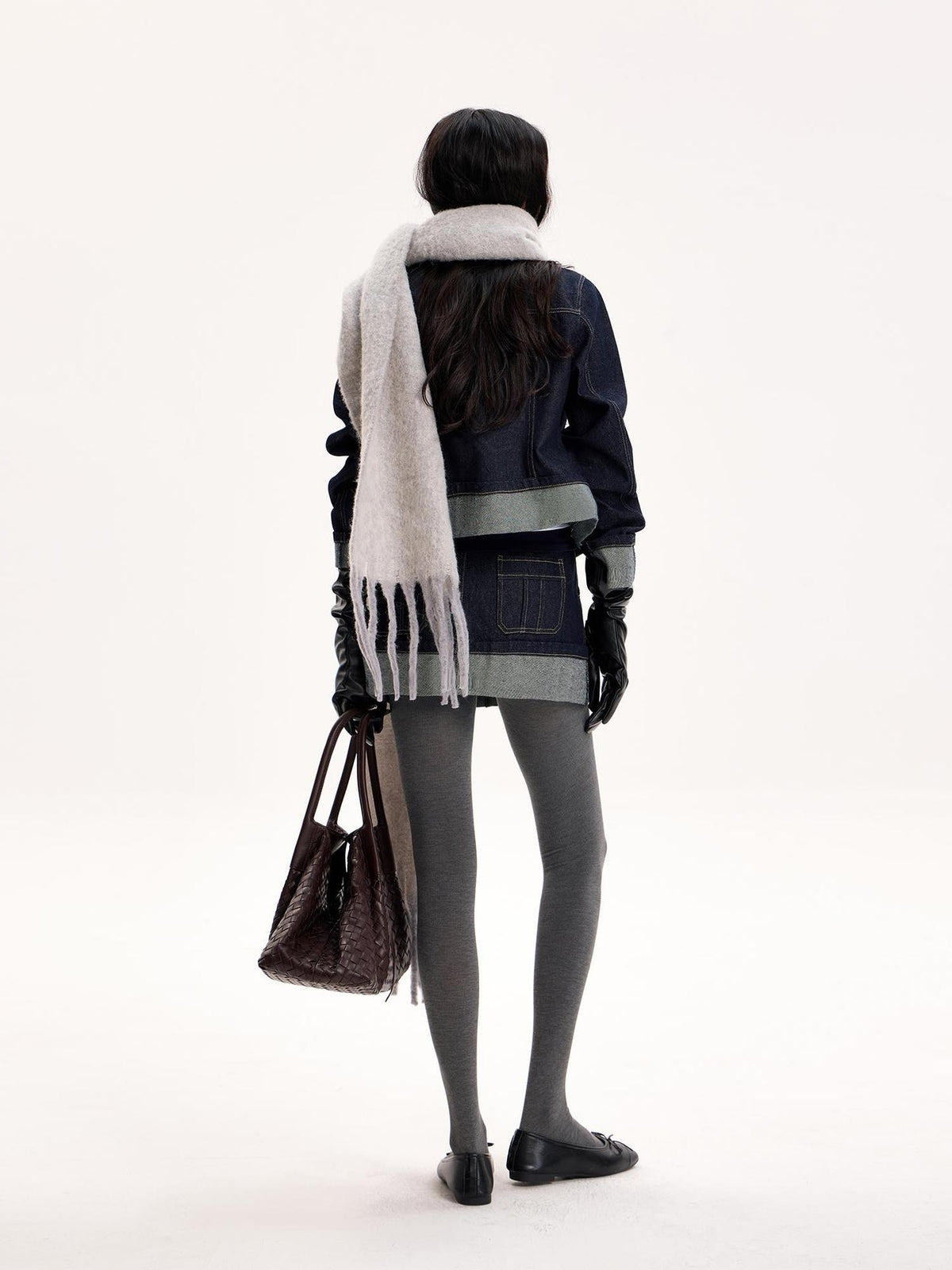 The NeverMore Raw Hem Selvedge Topstitch Straight Shoulder Women&