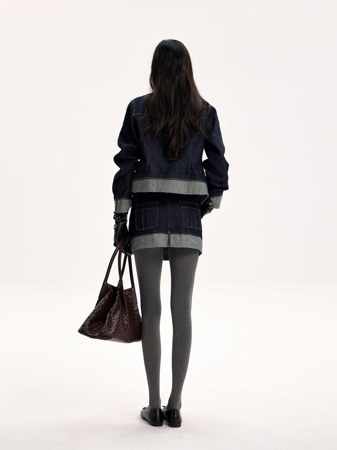 The NeverMore Raw Hem Selvedge Topstitch Straight Shoulder Women&