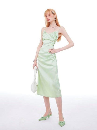 The NeverMore Rose Red Pleated High Waist A Line Women&