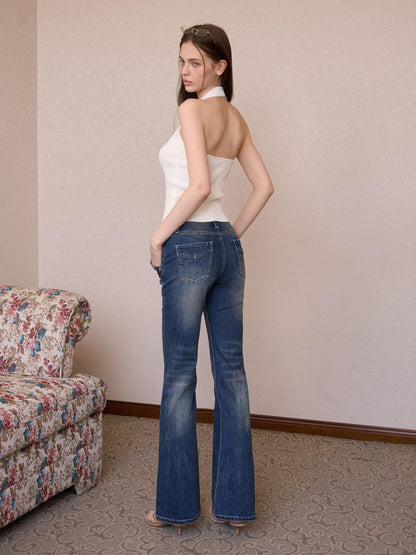 The NeverMore Solid Ribbed Wide Shoulder Strap Slim Fit U Neck Women&
