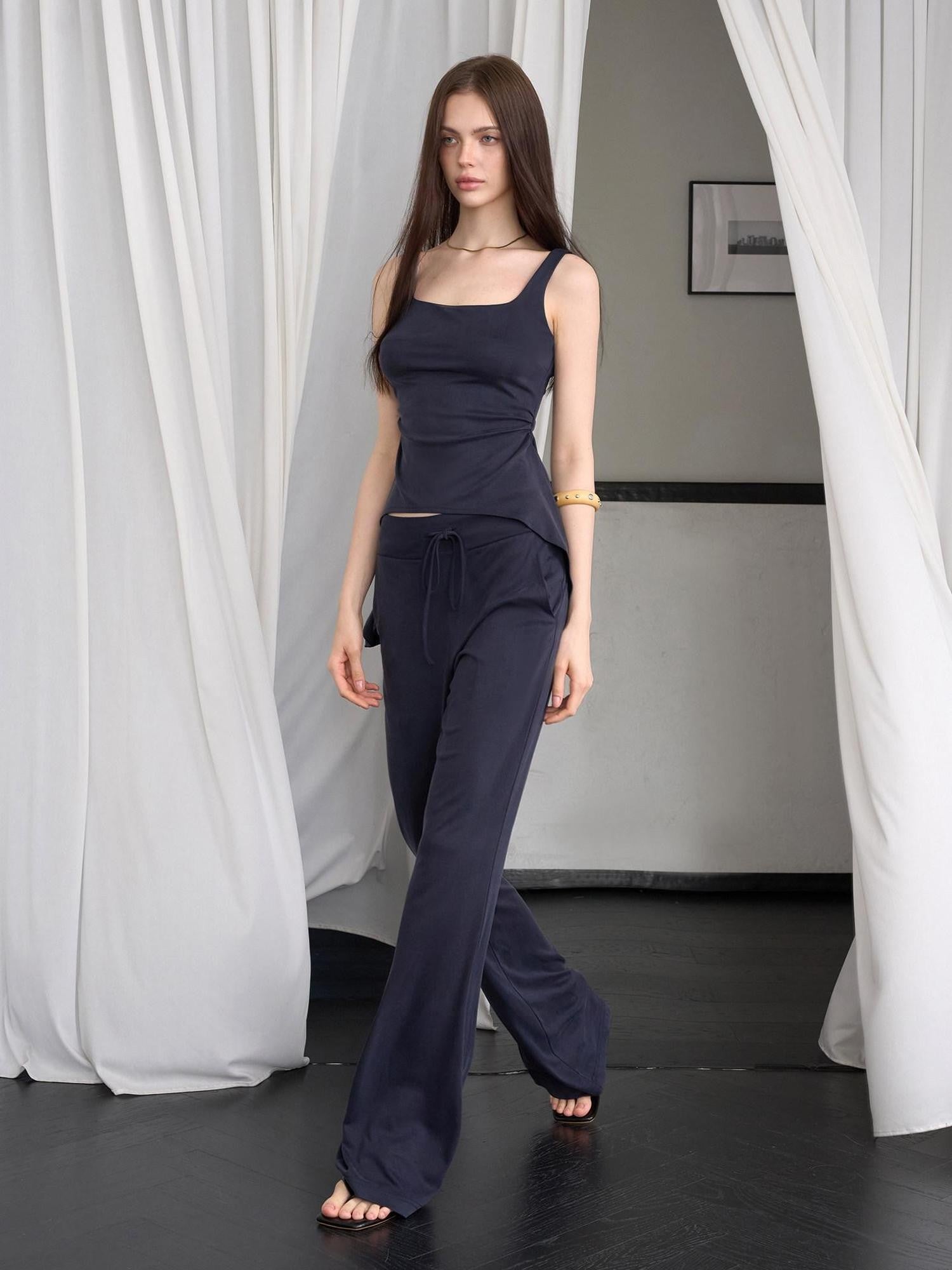 The NeverMore Sporty Yoga Cami Short Top Skirt And Long Pants Women&