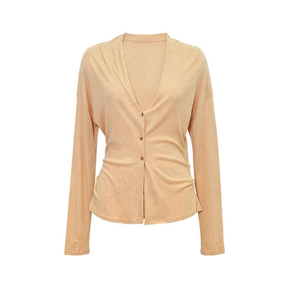 The_NeverMore_V-neck_Lightweight_Loose_Long_Sleeve_Tencel_Wool_Women&